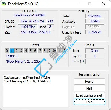 TestMem5,TestMem5汉化版,内存压力测试,内存测试,内存超频检测